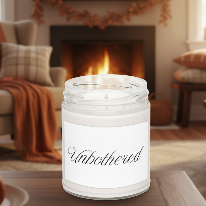 Unbothered Candle – Scented Soy Candle for Calm Vibes, Confidence & Self Care